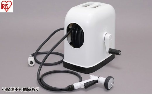 フルカバーホースリールHG 30M FHHG-30 ブラック/ホワイト ホース ホースリール 散水ホース 水まきホース 30m フルカバー カバー付き 水やり 水撒き 散水 ガーデニング 家庭菜園 洗車 掃除 アイリスオーヤマ 新生活