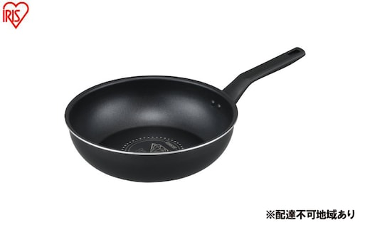 フライパン ダイヤモンドコートフライパン炒め鍋 ガス火対応28cm VDG-W28 ブラックメタリック フライパン ガス火 鍋 片手 炒め鍋 アイリスオーヤマ 28cm 軽い ガス ガス火専用 軽量 お手入れ 簡単 コーティング 単品 一人暮らし 新生活