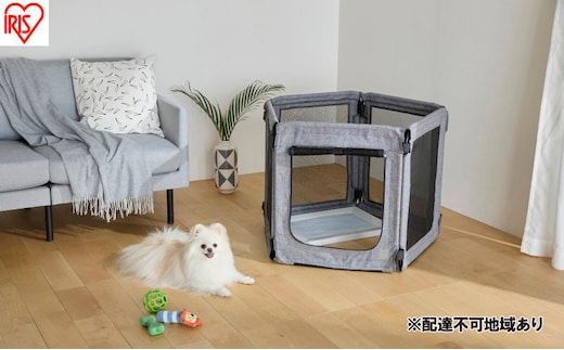 ペット 洗える折りたたみペットサークル AOPS-6P グレー ペットサークル 犬 折りたたみ アイリスオーヤマ ペットケージ 布製 トイレサークル 洗える コンパクト 軽量 小型