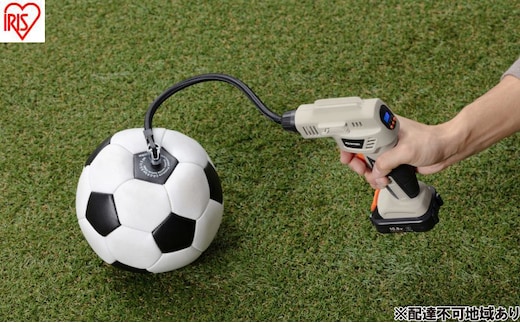 充電式エアコンプレッサ10.8V JAC10TC サンドベージュ 電動空気入れ エアーコンプレッサー 小型 10.8V 充電式 コードレス アイリスオーヤマ Type-C充電 バッテリー 自転車 自動車 バイク タイヤ ロードバイク ボール 空気入れ 軽量