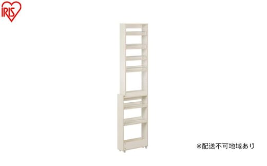 キッチン隙間収納ラック KSRーH140 ホワイト 隙間収納 すきま収納 ラック 14cm キッチンラック スリム キャスター付き ストッカー 収納 おしゃれ パントリー 棚 薄型 冷蔵庫横 洗面所 キッチン収納 アイリスオーヤマ ハイタイプ
