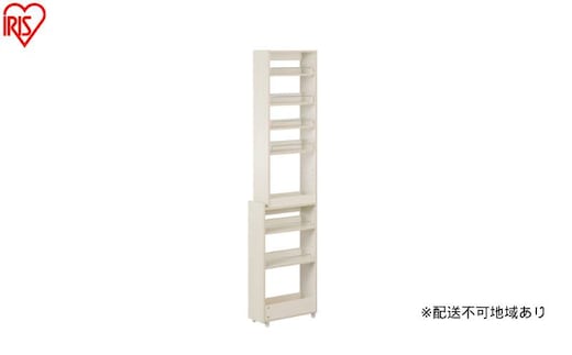 キッチン隙間収納ラック KSRーH180 ホワイト 隙間収納 すきま収納 ラック 18cm キッチンラック スリム キャスター付き ストッカー 収納 おしゃれ パントリー 棚 薄型 冷蔵庫横 洗面所 キッチン収納 アイリスオーヤマ ハイタイプ