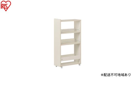 キッチン隙間収納ラック KSRーL180 ホワイト 隙間収納 すきま収納 ラック 18cm キッチンラック スリム キャスター付き ストッカー 収納 おしゃれ パントリー 棚 薄型 冷蔵庫横 洗面所 キッチン収納 アイリスオーヤマ ロータイプ