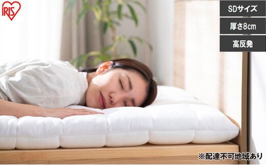 エアリー敷き布団プラスSD ASFP80-SD ホワイト 敷布団 アイリスオーヤマ セミダブル 敷き布団 洗える 丸洗い 速乾 硬め 高反発 体圧分散 抗菌 防臭 通気性 湿気対策 リバーシブル 夏 冬 オールシーズン 収納 コンパクト 来客用 ベッド エアリー