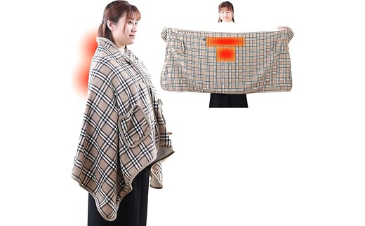 電気ブランケット ひざ掛け 羽織る 電気毛布 洗える ボタン付き 温度調節 タイマー ヒートブランケット 巻きスカート 男女兼用 電気ひざ掛け 肩掛け 掛け毛布 USB 着るだんぼくん SunRuck SR-EW014-KHPL