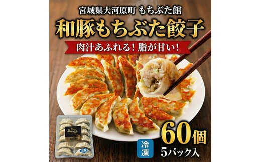 和豚もちぶた 餃子 60個 (12個×5P) 宮城県 大河原町産 ジューシー 冷凍 惣菜 おかず つまみ もちぶた館