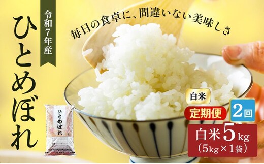 ひとめぼれ 定期便2回/5kg×1 令和7年産 宮城県産 米 精米 白米