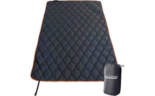 Land Field アウトドアブランケット キャンプ アウトドア ブランケット 大判 ひざ掛け 毛布 キャンピング毛布 防災 防災用品 ポンチョ 丸洗い可 洗濯 キャンプ用品 寝具 おしゃれ W200×D140cm LF-OB014-BK