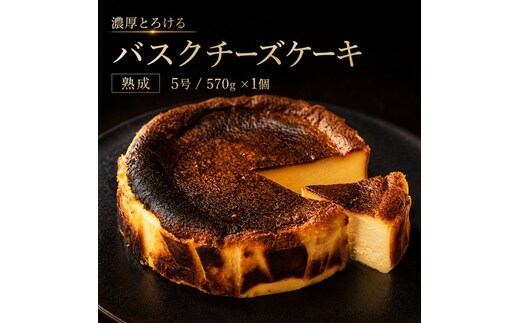 【濃厚とろける】バスクチーズケーキ サイズ5号/容量570g チーズケーキ プレーン バスチー スイーツ ケーキ 洋菓子 デザート 冷凍 ギフト