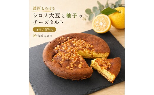 【濃厚とろける】柚子とミヤギシロメダイズのチーズケーキ サイズ5号/容量570g タルト チーズケーキ スイーツ 洋菓子 ケーキ デザート お取り寄せ 冷凍 ギフト