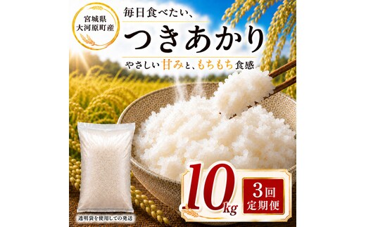 つきあかり 定期便 3回/10kg（5kg×2袋） 令和8年産 新米 ブランド米 白米 精米 【小分け】 宮城県大河原町産