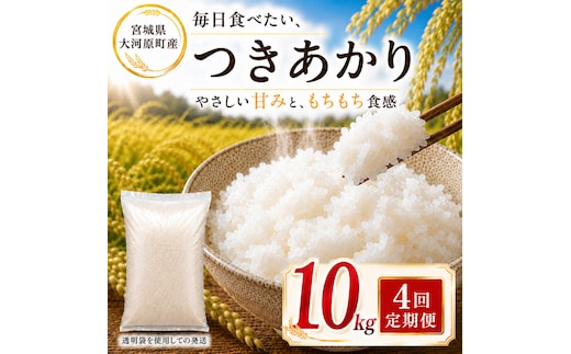 つきあかり 定期便 4回/10kg（5kg×2袋） 令和8年産 新米 ブランド米 白米 精米 【小分け】 宮城県大河原町産