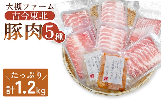 【古今東北】 丸森町大槻ファーム 豚肉5種類セット(計1.2kg）【30101】