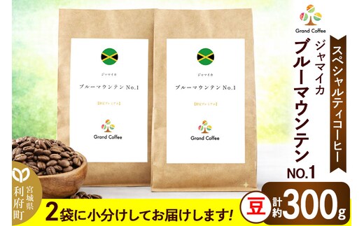 コーヒー ジャマイカ ブルーマウンテンNo.1 （2袋 計約300g） 宮城県利府町（豆）