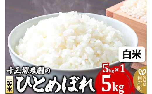 【白米】宮城県利府町産一等米ひとめぼれ5kg(5kg×1)