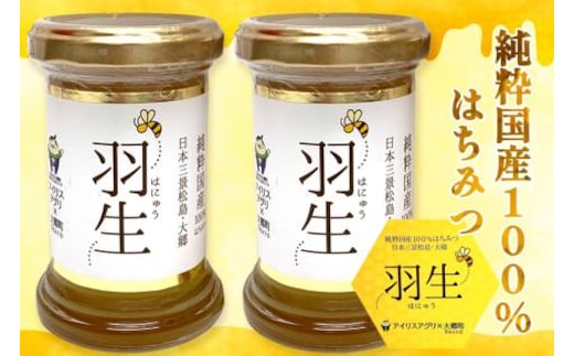 アイリスアグリ 純粋国産100%はちみつ (大郷町産) 羽生 110g×2本｜宮城県 大郷町 はにゅう ハチミツ 蜂蜜 [0159]