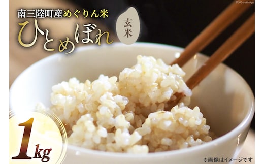 米 南三陸町産 ひとめぼれ めぐりん米 玄米 1kg [南三陸さんさんマルシェ 宮城県 南三陸町] お米 ブランド米 ご飯 ごはん コメ こめ 小分け 家庭用 FAK-0011