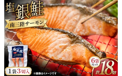 鮭 切り身 塩銀鮭パック 3切 ×6袋 計18切 [たみこの海パック 宮城県 南三陸町 m304amh560066] サーモン 銀鮭 塩銀鮭 シャケ 切身 さけ サケ 国産 小分け 個包装 冷凍