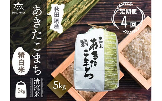 《定期便4ヶ月》あきたこまち 清流米 5kg【白米】 秋田市雄和産