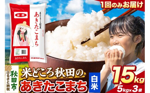 米 あきたこまち【白米】米どころ秋田県産 令和7年産 精米 15kg（5kg×3袋） [米 お米 こめ 白米 精米 あきたこまち ブランド米 小分け ご飯 ごはん 米どころ 秋田県産 5kg袋]