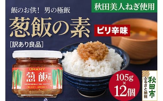 ご飯のお供！男の極飯 葱飯の素 ピリ辛 105g×12個【訳アリ】 お惣菜