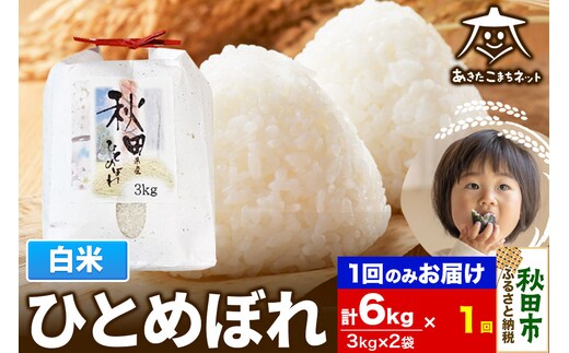 ひとめぼれ 6kg(3kg×2袋) 【白米】 秋田市産