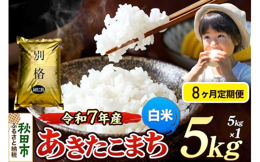 《令和7年産》《定期便8ヶ月》 米 あきたこまち 5kg 【白米】 秋田県産
