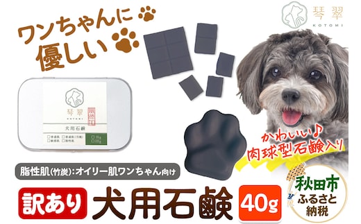 【訳あり】ルベール の 犬用石鹸 【脂性肌（竹炭）】 40g 肉球型石鹸入り クロネコゆうパケット