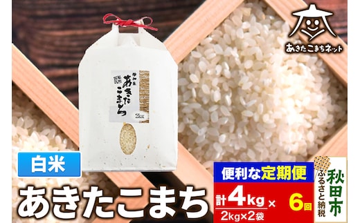 《定期便6ヶ月》あきたこまち 清流米 4kg(2kg×2袋)【白米】 秋田市雄和産