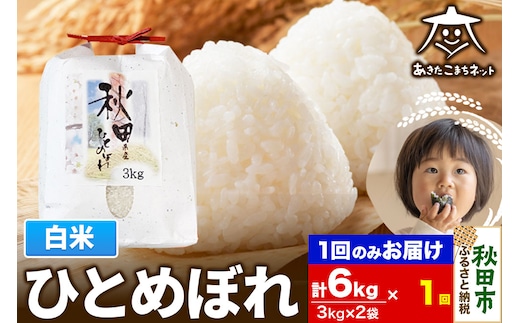 ひとめぼれ 6kg(3kg×2袋) 【白米】 秋田市産