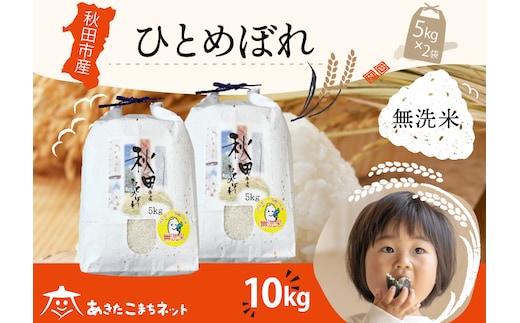 ひとめぼれ 10kg(5kg×2袋) 【無洗米】秋田市産
