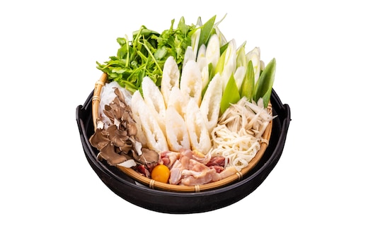 【Amazon特別価格】 きりたんぽ鍋 セット 4人前 比内地鶏 きりたんぽ 鍋セット 稲庭うどん 野菜付き 白神特選