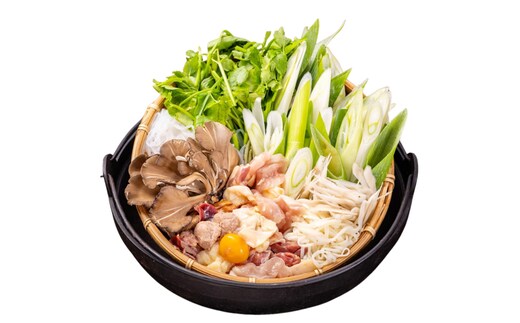 【Amazon特別価格】 鍋セット 7～8人前 白神地鶏 稲庭うどん 寄せ鍋 セット 野菜付き 平飼い 地鶏 鶏鍋 白神特選