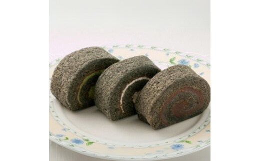 【Amazon特別価格】白神古代米ロールケーキセット 3種（生クリーム・ずんだ・あんこ） 食べ比べ