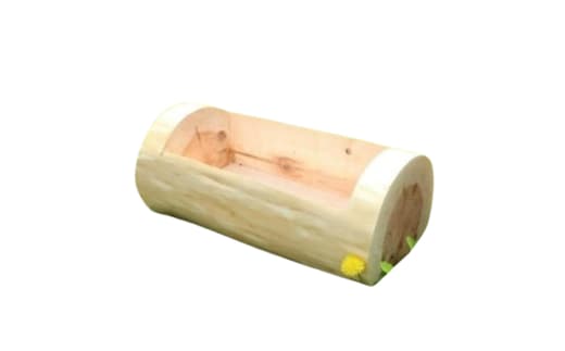 【Amazon特別価格】里山くらし応援 木工品 秋田杉の丸太プランター「生え杉くん（はえすぎくん）」横長タイプ