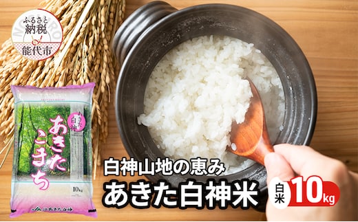 秋田県産 あきたこまち あきた白神米 10kg 令和7年産 精米 白米 お米 ご飯 ブランド米 銘柄米 おにぎり お弁当 産地直送