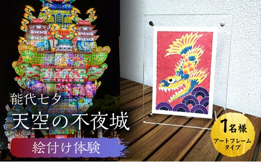 《世界に一つだけ》能代七夕「天空の不夜城」アートフレーム 絵付け体験チケット インテリア 新築 引っ越し 記念 チケット 体験 チケット