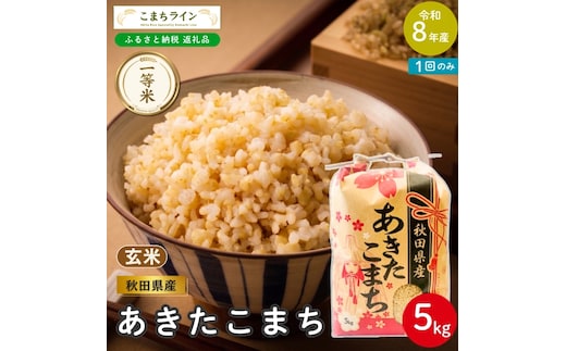 令和8年産 あきたこまち 玄米 5kg 秋田県産 米 一等米 ブランド米 5キロ 一人暮らし 秋田 能代 能代市 送料無料 《こまちライン》