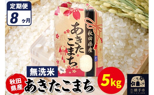 《定期便8ヶ月》あきたこまち 5kg【無洗米】令和7年産 秋田県産 こまちライン