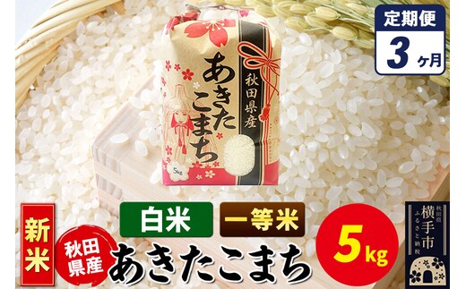 《新米》《定期便3ヶ月》あきたこまち 一等米 5kg×1袋【白米】秋田県産 こまちライン [新米 こまちライン あきたこまち ブランド米 お米 白米 精米 米どころ 秋田 秋田県産]