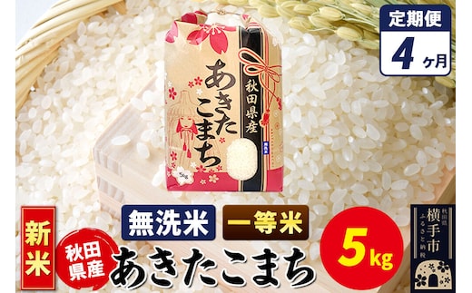 《新米》《定期便4ヶ月》あきたこまち 一等米 5kg×1袋【無洗米】秋田県産 こまちライン [新米 こまちライン あきたこまち ブランド米 お米 白米 精米 無洗米 米どころ 秋田 秋田県産]