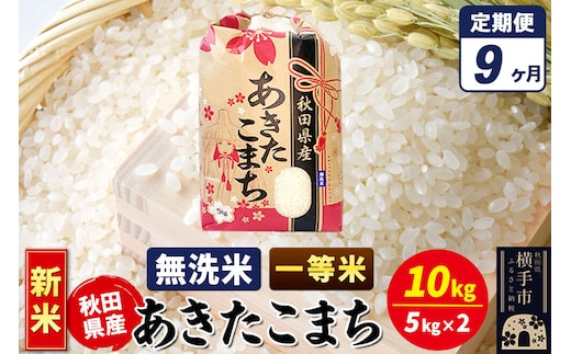 《新米》《定期便9ヶ月》あきたこまち 一等米 10kg【無洗米】秋田県産 こまちライン [新米 こまちライン あきたこまち ブランド米 お米 白米 精米 無洗米 米どころ 秋田 秋田県産]