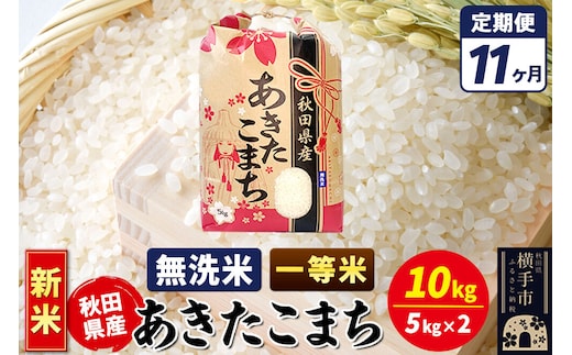 《新米》《定期便11ヶ月》あきたこまち 一等米 10kg【無洗米】秋田県産 こまちライン [新米 こまちライン あきたこまち ブランド米 お米 白米 精米 無洗米 米どころ 秋田 秋田県産]