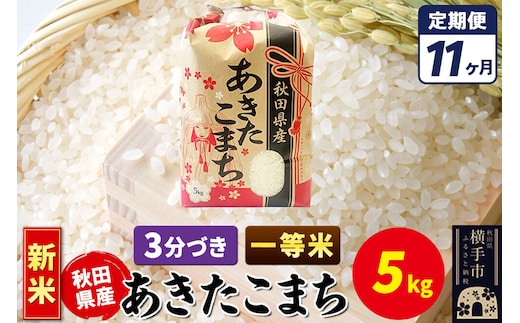 《新米》《定期便11ヶ月》あきたこまち 一等米 5kg【3分づき】秋田県産 こまちライン [新米 こまちライン あきたこまち ブランド米 お米 3分搗き 3分づき 米どころ 秋田 秋田県産]