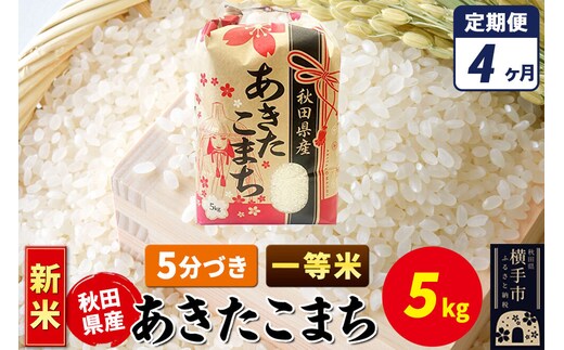 《新米》《定期便4ヶ月》あきたこまち 一等米 5kg×1袋【5分づき】秋田県産 こまちライン [新米 こまちライン あきたこまち ブランド米 お米 5分搗き 5分づき 米どころ 秋田 秋田県産]