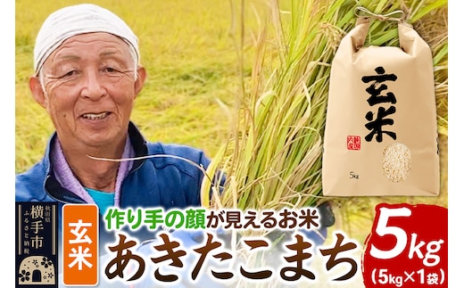 《令和7年産》忠さん農園 作り手の顔が見えるお米 秋田県横手市産 あきたこまち 玄米 5kg