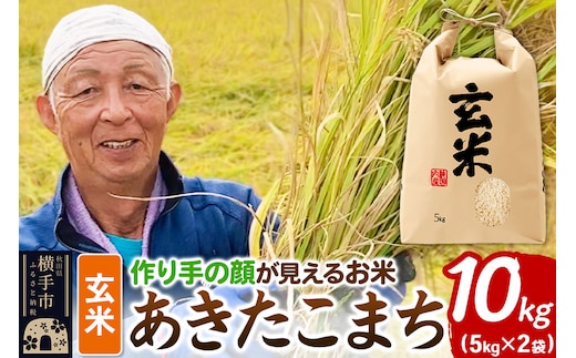 《令和7年産》忠さん農園 作り手の顔が見えるお米 秋田県横手市産 あきたこまち 玄米 10kg（5kg×2袋）