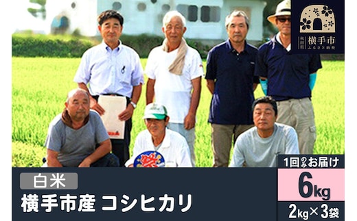 【白米】令和7年産 横手産 コシヒカリ 6kg（2kg×3袋） [秋田県産 コシヒカリ こしひかり 6キロ]