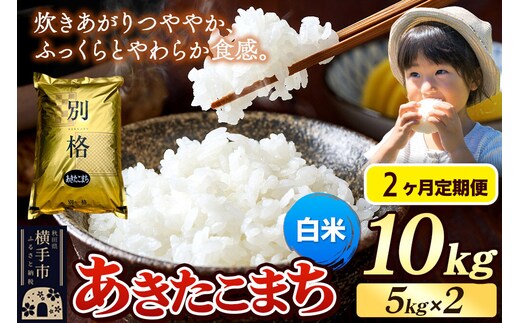 《令和7年産》《定期便2ヶ月》 米 あきたこまち 10kg（5kg×2袋） 【白米】 秋田県産 [米 コメ 白米 あきたこまち おいしい 美味しい]