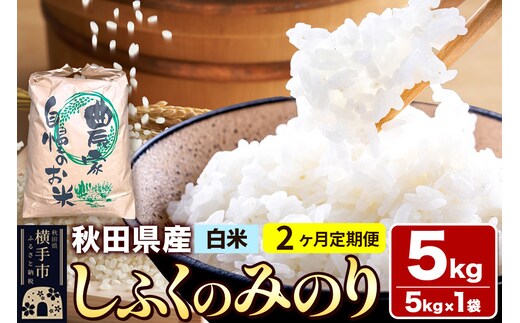 【白米】《定期便2ヶ月》令和7年産 しふくのみのり 5kg（5kg×1袋）×2回 計10kg 秋田県産 横手市